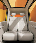 Interior view of Premium Two Seater Electric Golf Cart showing spacious back seat design with sunroof and stylish upholstery.