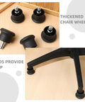 6 Pieces Office Chair Glides Replacement Feet Protectors for Carpet and Hardwood Floors shown in black.