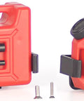 2 Pack Mini RC Fuel Tank Set For 1 To 16 Scale RC Cars And Static Models, red ABS, large and small barrels with screws