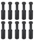 Image of 15 Pack Five Sixteenth Inch Tube OD Push To Connect Pneumatic Fittings Plug Cap Style Blanking Plugs in black, lined up.