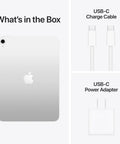 11 Inch iPad With A16 Chip, Liquid Retina Display, 128GB Storage, WiFi 6, 12MP Front And 12MP Back Cameras, Touch ID, All Day Battery Life, USB C, Killer Performance, Silver, USB-C charge cable and adapter included.
