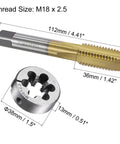 Metric M18x2.5 HSS Titanium Plated Tap And Die Set Pro Grade For Metalworking with alloy steel round die and straight flute tap