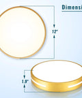 Close To Ceiling LED Flush Mount Light 12 Inch 24W With 5 CCTs Natural Light No Flicker Long Lifespan 20000 Hr