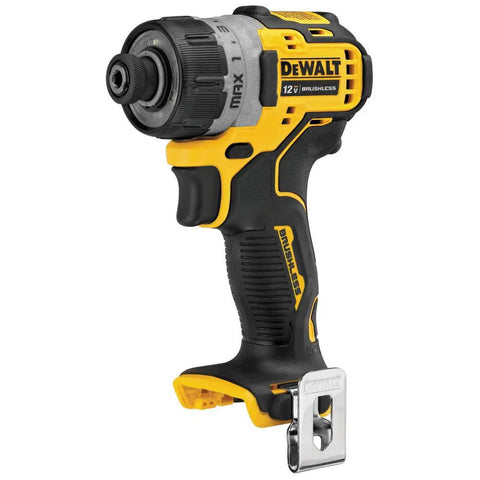 Xtreme 12V Cordless Screwdriver With Brushless Motor, One Quarter Inch Quick Release Hex, 15 Clutch Settings side view