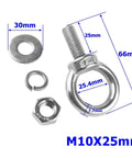 4 Pack 3/8 X 1 Eye Bolts With Nuts Stainless Steel Heavy Duty Eyebolts M10x25mm Threaded For Rigging and Hoisting with washers