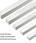 Angled top view of five Awclub square steel key stock bars, 1/2 in x 1/2 in x 12 in, cold-drawn 45# steel