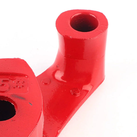 Close-up view of Manual Cast Iron Pipe Bending Tool For Galvanized, Al Alloy, And PVC Pipes, highlighting its red finish and precise openings.
