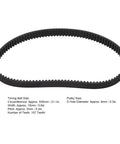 Heavy Duty Rubber Timing Belt With 13 Tooth Sprocket For Electric Scooter Drive, 535mm, 15mm width, wear resistant material.