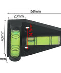 Micpointik T-Shaped Bubble Level, 2-Way Horizontal for spirit Level with measurements, fluorescent vials and mounting holes.