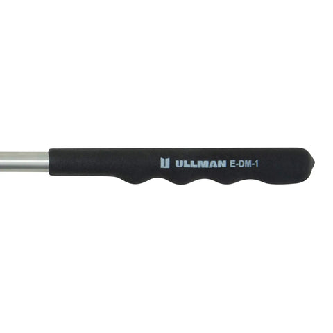 Close-up of a telescoping antenna handle with ULLMAN E-DM-1 marking, part of a Digital Mirror With Bluetooth Camera 720P Dope LED Lighting.