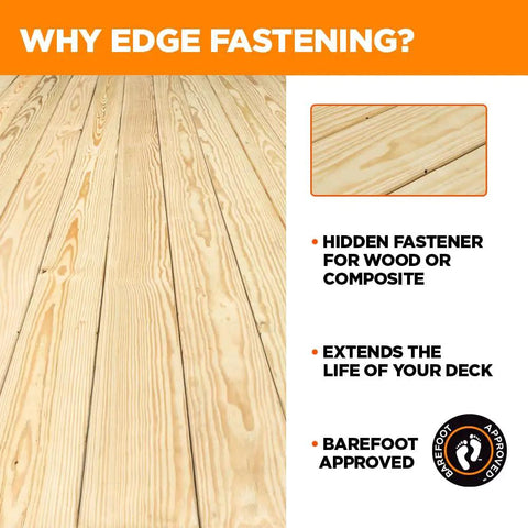 Edge Deck Tool For Hidden Fastening With 1/16 Inch Spacing, Fits 5 1/4 To 5 3/4 Inch Wood Decking, Builds Fastener Free Deck Tops