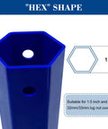 Hex Lug Nut Cover Socket Installation Tool For 1.5-Inch And 32mm/33mm Lug Nut Covers On Semi Trucks, Trailers, RVs And Heavy Duty Vehicles That Makes Install And Removal A Breeze, 1 Unit showing hexagonal shape and size details