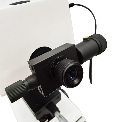 Top Shelf Digital Vickers Hardness Tester With Snappy Touch Screen Panel And Auto Loading Mechanism crafted for swift assessments, featuring magnification lens.