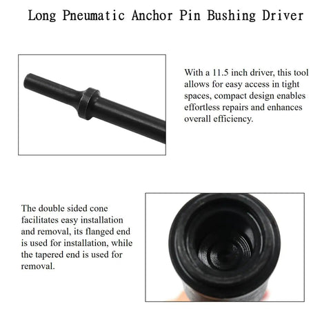 Close-up of Pneumatic Heavy Duty Bushing Driver and Remover Kit for Trucks and Trailers with 11.5 inch driver design