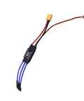 30A Brushless ESC Motor Controller For RC Cars, Drones, And Helicopters With 30A Continuous And 40A Peak, XT60 connector visible