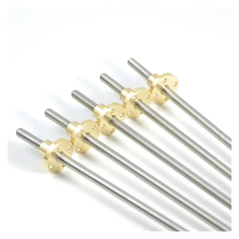 4mm Lead Screw In 304 Stainless Steel With Brass Nut For CNC And 3D Printer Pitch 1mm Lead 1mm And Lead 2mm Options Lengths