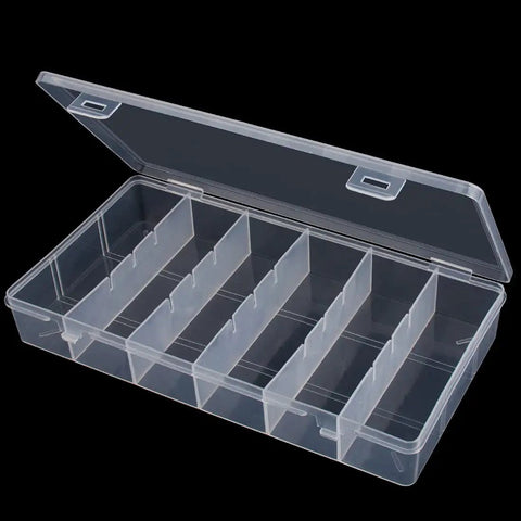 Clear See Through Plastic Storage Box 2 Pack Grab And Go Portable Organizer For Cosmetics Makeup Tools Jewelry Tackle Hardware And Small Parts See Through Case with six grids