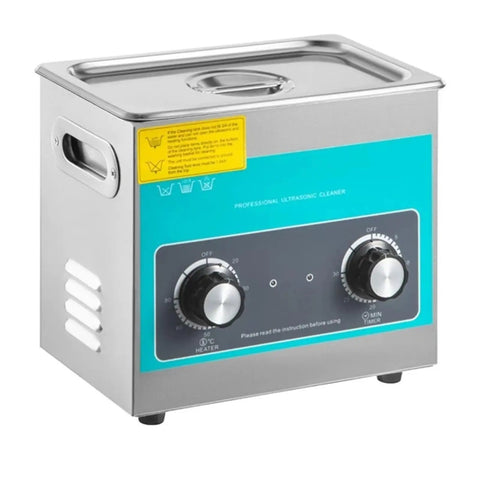 Heavy Duty 3.2L Ultrasonic Cleaner W/ Heater For Jewelry Glasses Watches And Small Parts, Portable Stainless Steel Cleaning Machine with knobs.