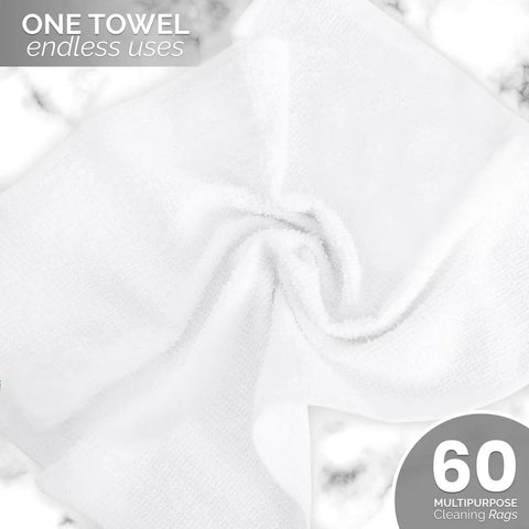 Bar Mop Towels Value Pack Of 60, 14 By 17 Inches, Absorbent And Durable Multipurpose Cleaning Rags, Cotton Terry Cloth Towels