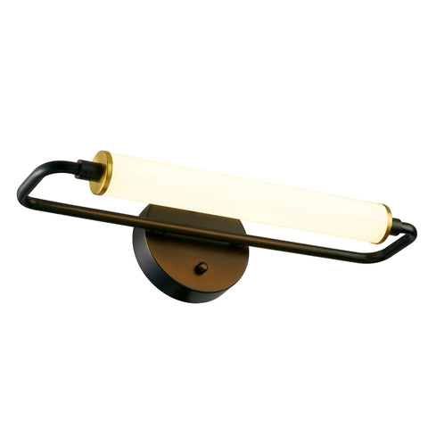 16.5 Inch LED Vanity Light Bar Over Mirror In Black And Gold, 18W 3000K Warm White, modern wall sconce with minimalist design