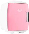 Dope Portable 4L Mini Fridge And Cooler Warmer For Bedroom, Car, Desk And Dorm Room, 6 Can Capacity, USB Power, pink finish