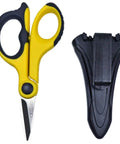Fiber Optic Kevlar Cutter Scissors With Belt Loop Pouch for Electricians and Techs Pro Grade On The Go 6 Inch Utility Scissors