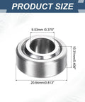 2 Pack COM6T Spherical Plain Bearings 3/8 X 13/16 X 13/32 Chrome Steel Heavy Duty Industrial Grade Bushings displayed with dimensions.