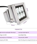 UV Resin Curing Light For 3D Printers SLA DLP LCD Models 405nm UV LED Lamp With 60W Output, dimensions and technical specs visible