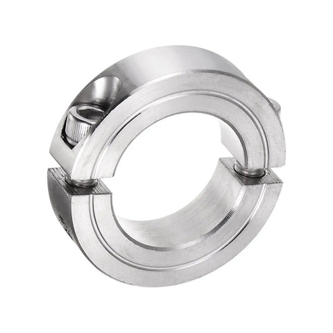 Heavy Duty Split Clamp On Shaft Collar For 1-1/8 Inch Shaft, Two-Piece Clamp, 1-7/8 Inch OD, 1/2 Inch Width, 304 Stainless Steel, Set Screw Style