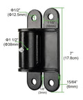 Stainless Steel Self Closing Reversible Door Hinge Heavy Duty 7-Inch with measurements and bolt holes for indoor outdoor use.