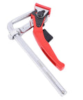 Rock Solid Ratcheting Table Clamp With 16CM Max Opening And 540 Lbs Killer Grip Heavy Duty Chrome Vanadium Steel Shop Dog with red handle