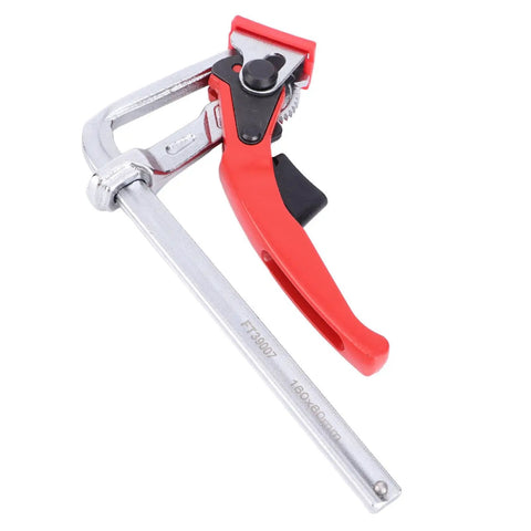 Rock Solid Ratcheting Table Clamp With 16CM Max Opening And 540 Lbs Killer Grip Heavy Duty Chrome Vanadium Steel Shop Dog with red handle