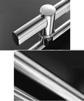 Adjustable Hole Distance Office Glass Door Handle For Push Pull Doors, Barn Doors, And Bathroom Doors, Durable Stainless Steel 50cm Silver Finish With Thick Pipe Design, Easy Install And Freely Adjustable Spacing For Modern Homes And Offices, close-up of stainless steel handle