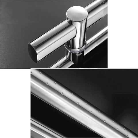 Adjustable Hole Distance Office Glass Door Handle For Push Pull Doors, Barn Doors, And Bathroom Doors, Durable Stainless Steel 50cm Silver Finish With Thick Pipe Design, Easy Install And Freely Adjustable Spacing For Modern Homes And Offices, close-up of stainless steel handle