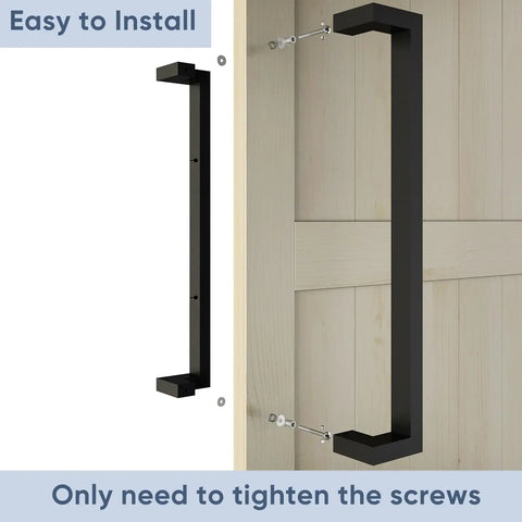 24 Inch Heavy Duty Stainless Steel Door Handle Pull Slick Modern Square Design Beefy Push Pull Hardware For Glass And Wood Doors Knockout Upgrade For Office Store Or Home Entrance Fixtures