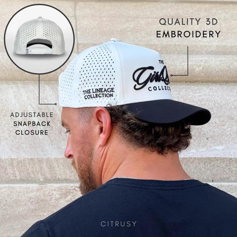 Performance Trucker Golf Hat Black For Men And Active Lifestyles Breathable Mesh Water Resistant 5 Panel Running Cap back view