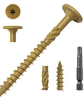 Beefy Outdoor Lag Screws For Decking And Timber Two And Seven Eighth Inch Fifty Pack Bronze Coated Flat Head Rust Resistant