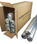 3 In 1 Vapor Barrier Flooring Underlayment Bundled With PreAttached Overlap Tape 2mm Thick rolls in box for sound dampening floor prep.