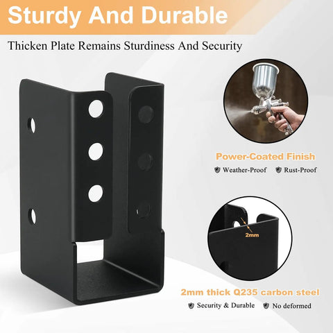 Beefed Up Heavy Duty Concealed Flange Joist Hanger Set 24 Pieces 2x4 Outdoor Brackets For Beams Rails And Fences Q235B Steel Powder Coated Rust Resistant And Easy Install