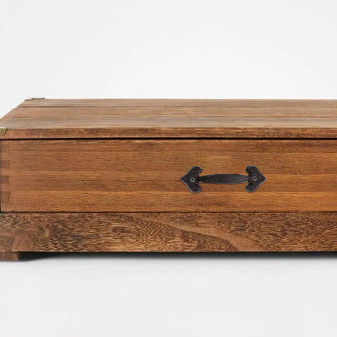 Vintage Cast Iron Cabinet Pulls And Drawer Handles For Kitchen And Furniture on a wooden drawer