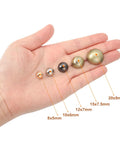Pro Grade 10X6mm Screw Back Rivets Solid Round Head Leather Studs Spike Hardware Zinc Alloy Silver Finish 20 Piece Set displayed in hand.