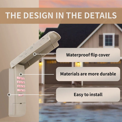 Door Keypad Replacement For LiftMaster Chamberlain Compatible 1CMXZDCG440 with waterproof cover and backlit keypad