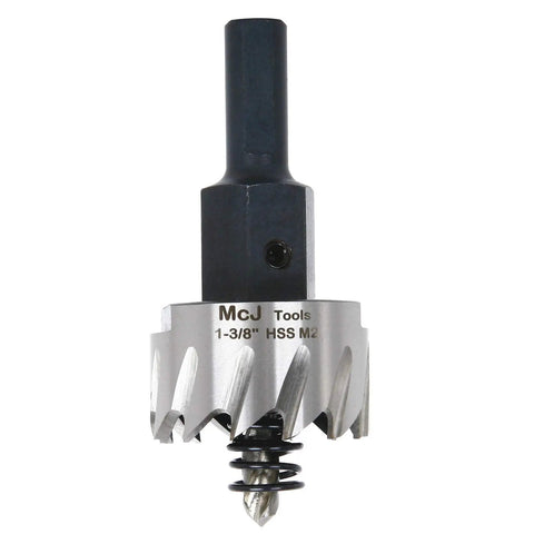 1-3/8 Inch HSS M2 Drill Bit Hole Saw For Metal Cutting with pilot bit, steel construction, and precise under 0.1mm accuracy.