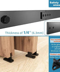 Heavy Duty Bypass Sliding Barn Door Hardware Kit For 4 To 16 Feet Black Top Mounted Rails Durable Steel Tracks And Rollers