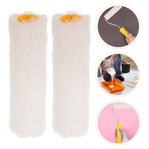 Kick Your Projects Into Gear With This Sweet Mini Paint Roller Set Featuring High Density Cotton Sleeves That Roll On Hella Smooth And Skip The Shedding Perfect For Fast Touch Ups And Small Jobs No Stress Guaranteed, two white cotton roller sleeves.