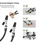 Four Arm Third Hand Soldering Station with flexible gooseneck arms, removable tip clamps, holding PCB for jewelry crafting.