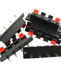5 Pack 4 Pin Stereo Speaker Terminal Block Strip Shape Connector Plate 4 Position 4 Way Amplifier Push Release Test Clip