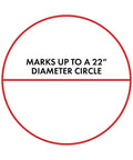 Pro Grade Radius Marker Small For Precision Fabrication with up to 22-inch diameter marking capability shown in diagram.