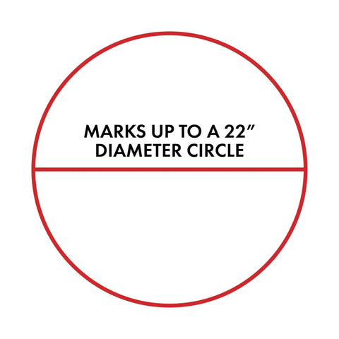 Pro Grade Radius Marker Small For Precision Fabrication with up to 22-inch diameter marking capability shown in diagram.