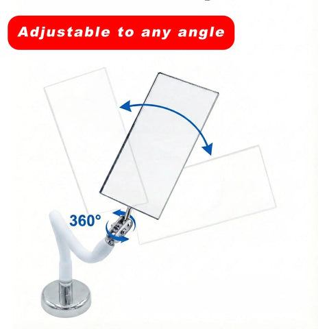 Inspection Mirror Tool With 360 Degree Swivel Adjustable Head And Telescoping Stick For Tight Spaces shown with adjustable swivel head.
